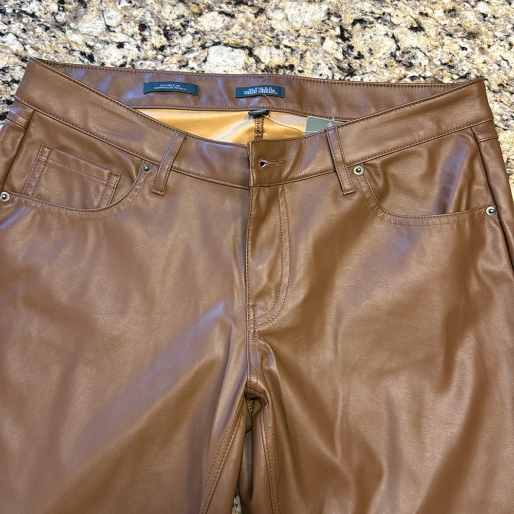 Wild Fable brown leather pants. Size 10